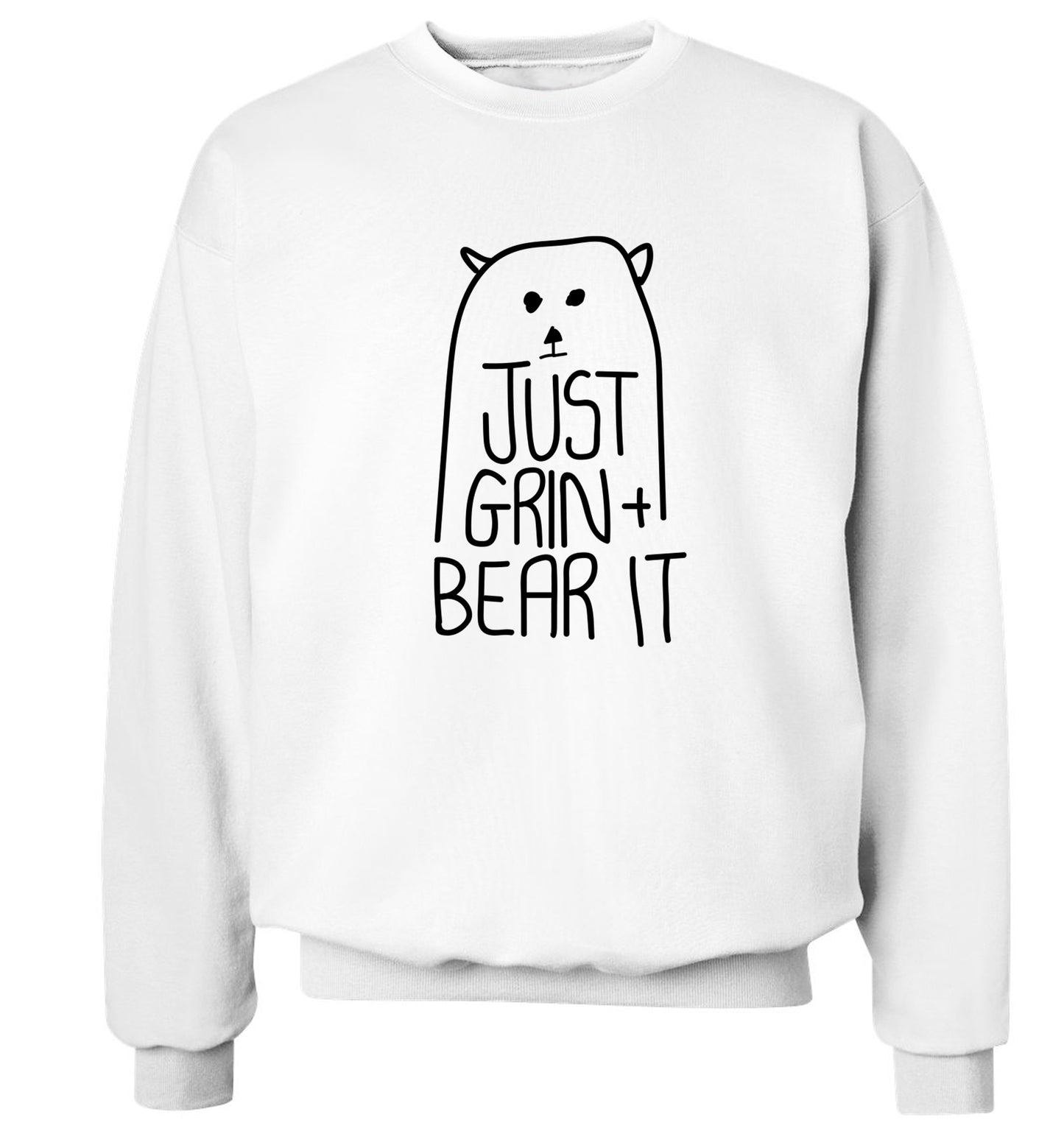 Just grin and bear it Adult's unisex white Sweater 2XL