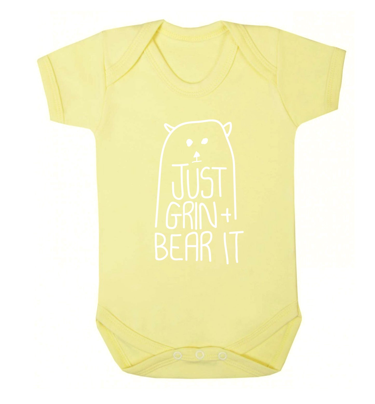 Just grin and bear it Baby Vest pale yellow 18-24 months