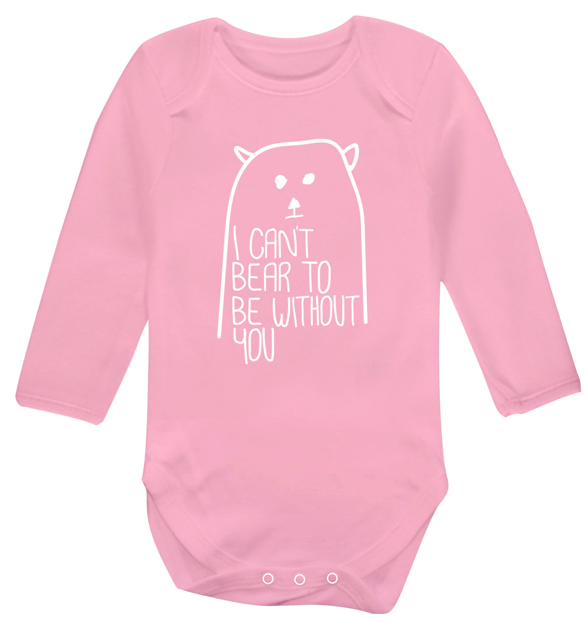 I can't bear to be without you Baby Vest long sleeved pale pink 6-12 months