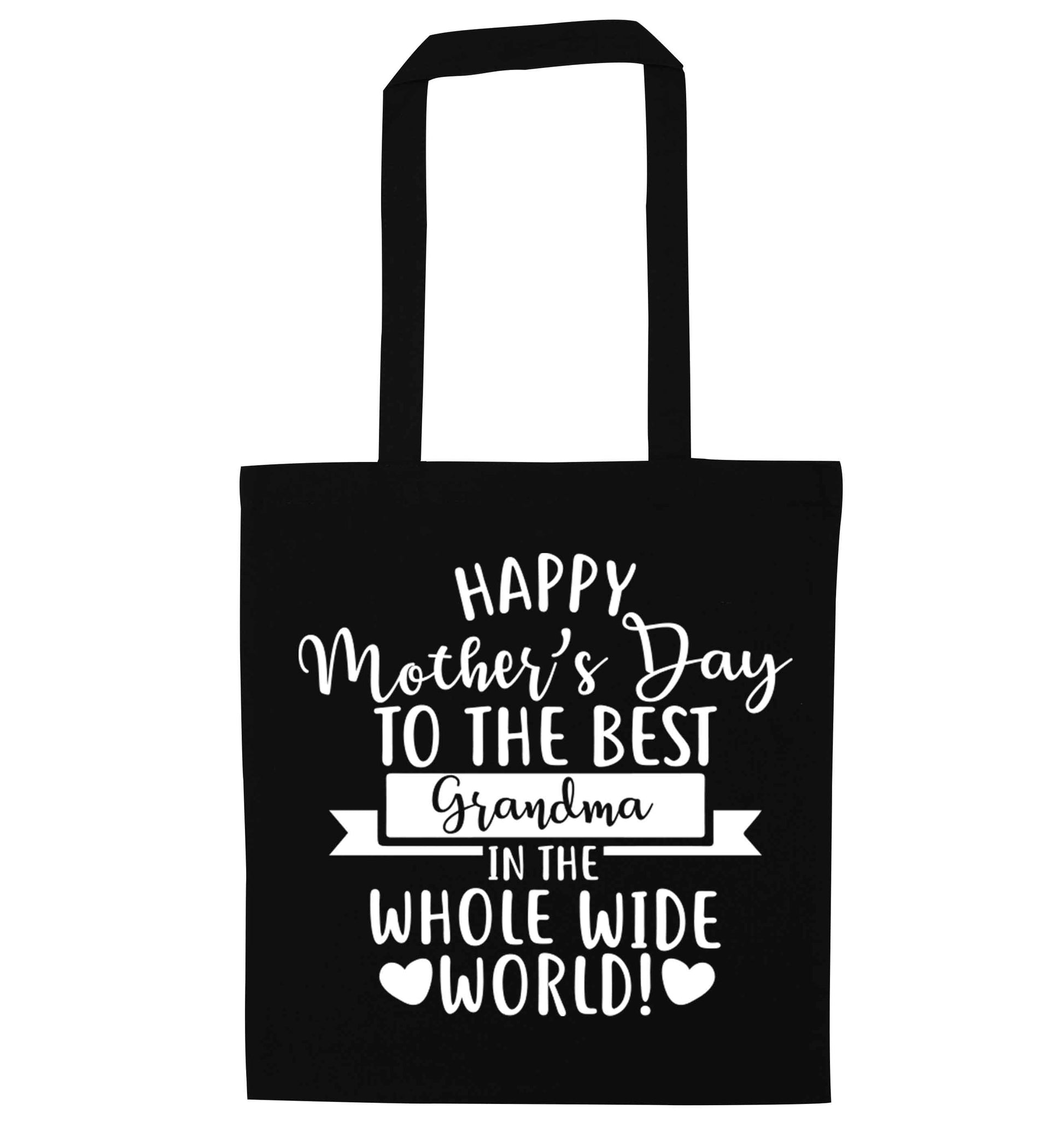 Happy mother's day to the best grandma in the world black tote bag