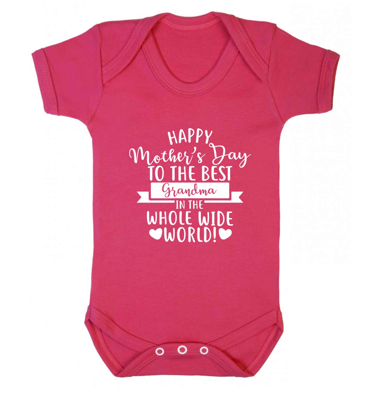 Happy mother's day to the best grandma in the world baby vest dark pink 18-24 months