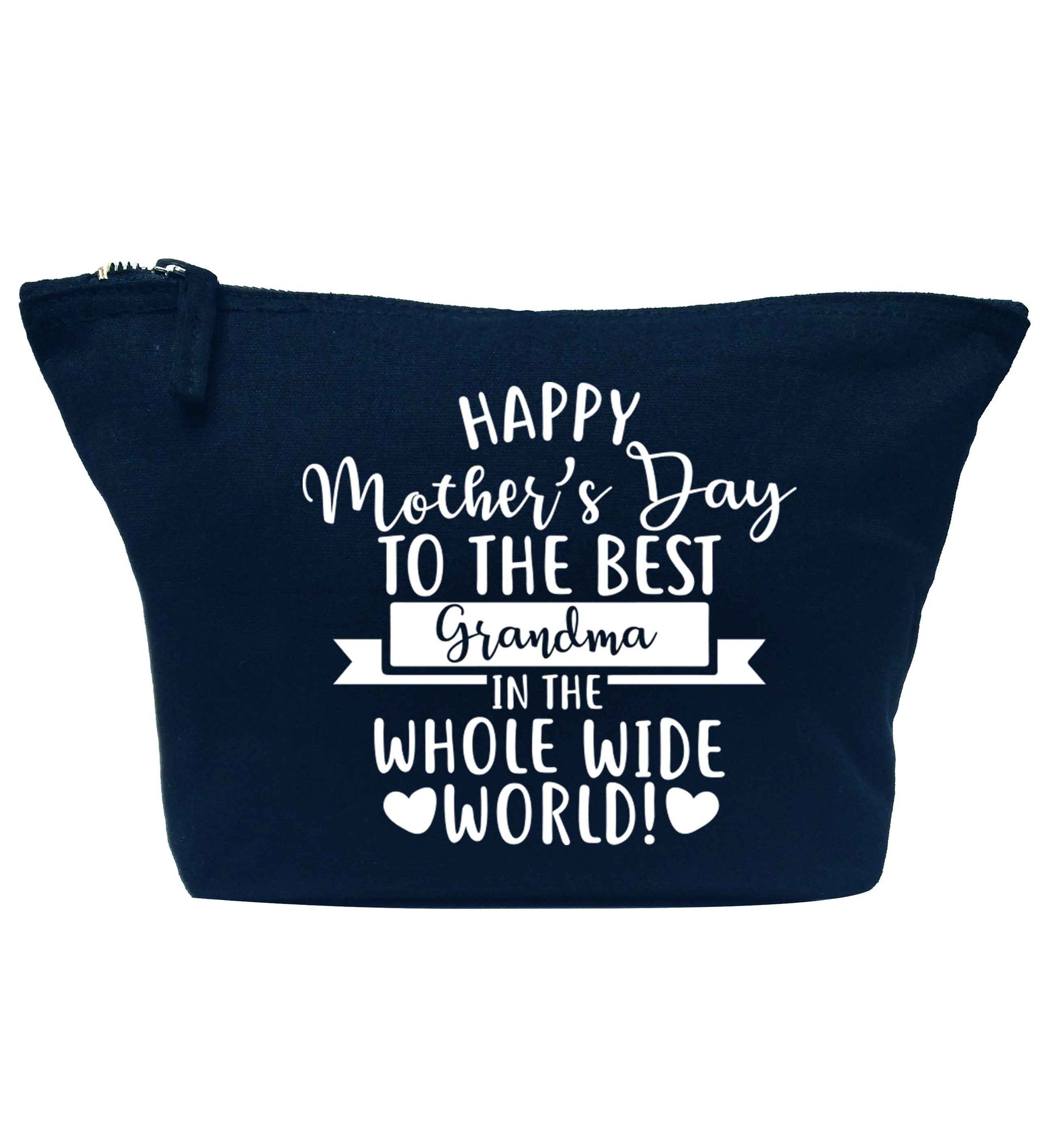 Happy mother's day to the best grandma in the world navy makeup bag