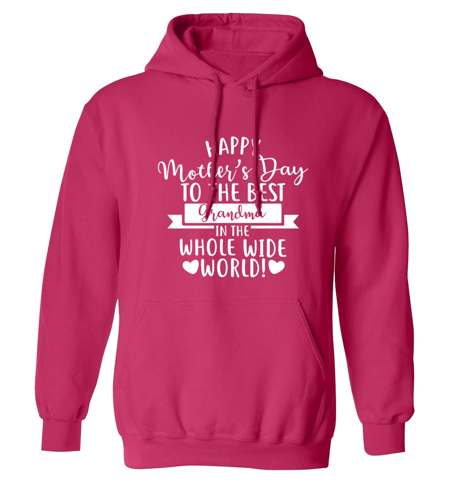 Happy mother's day to the best grandma in the world adults unisex pink hoodie 2XL