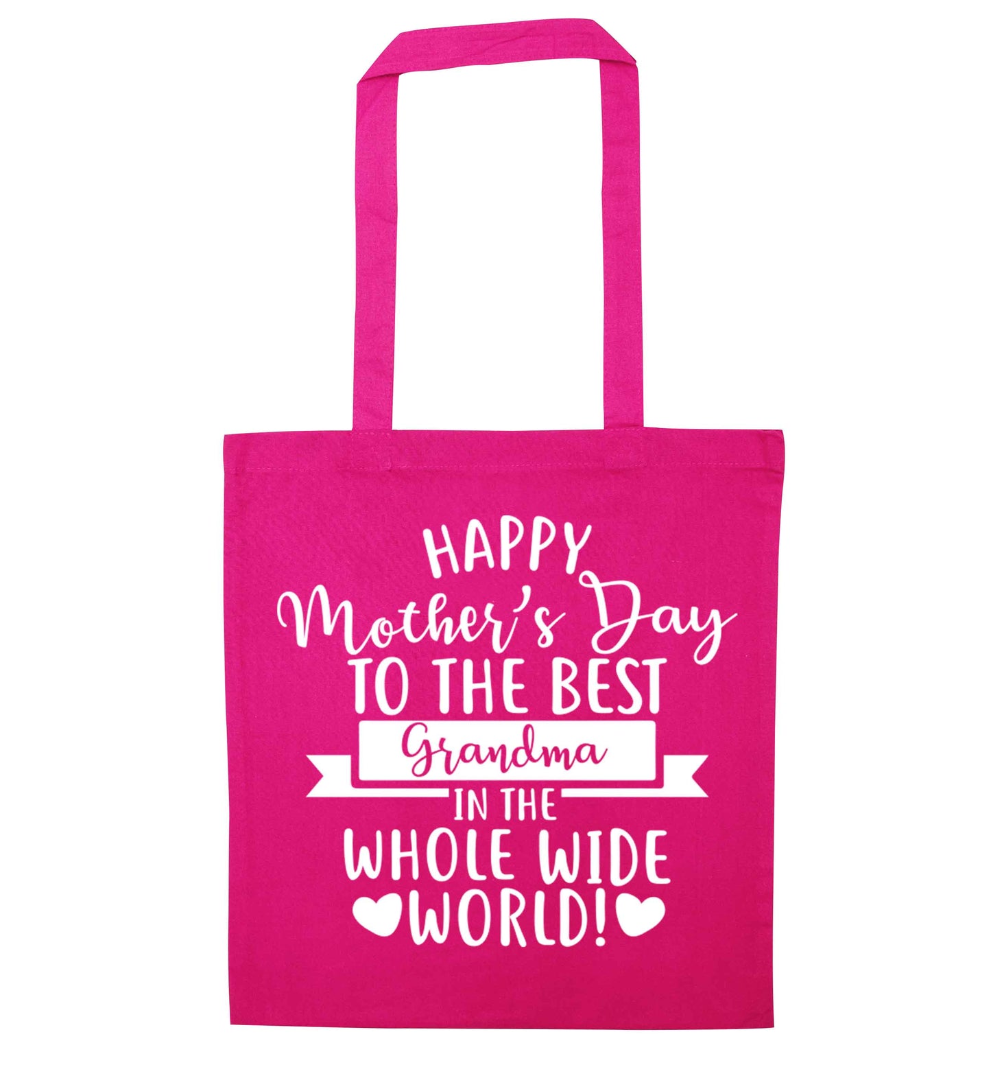 Happy mother's day to the best grandma in the world pink tote bag