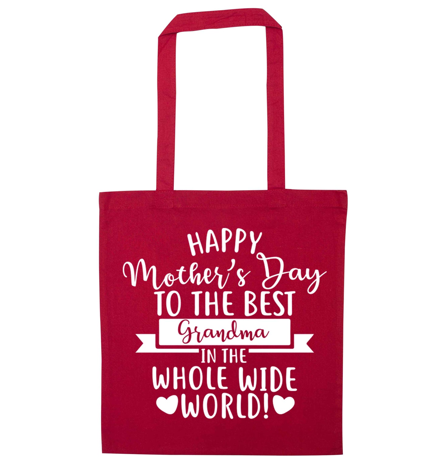 Happy mother's day to the best grandma in the world red tote bag