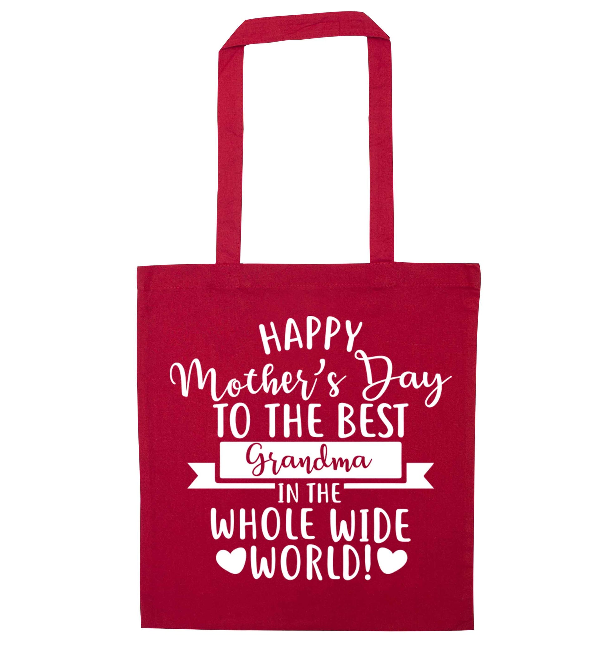 Happy mother's day to the best grandma in the world red tote bag