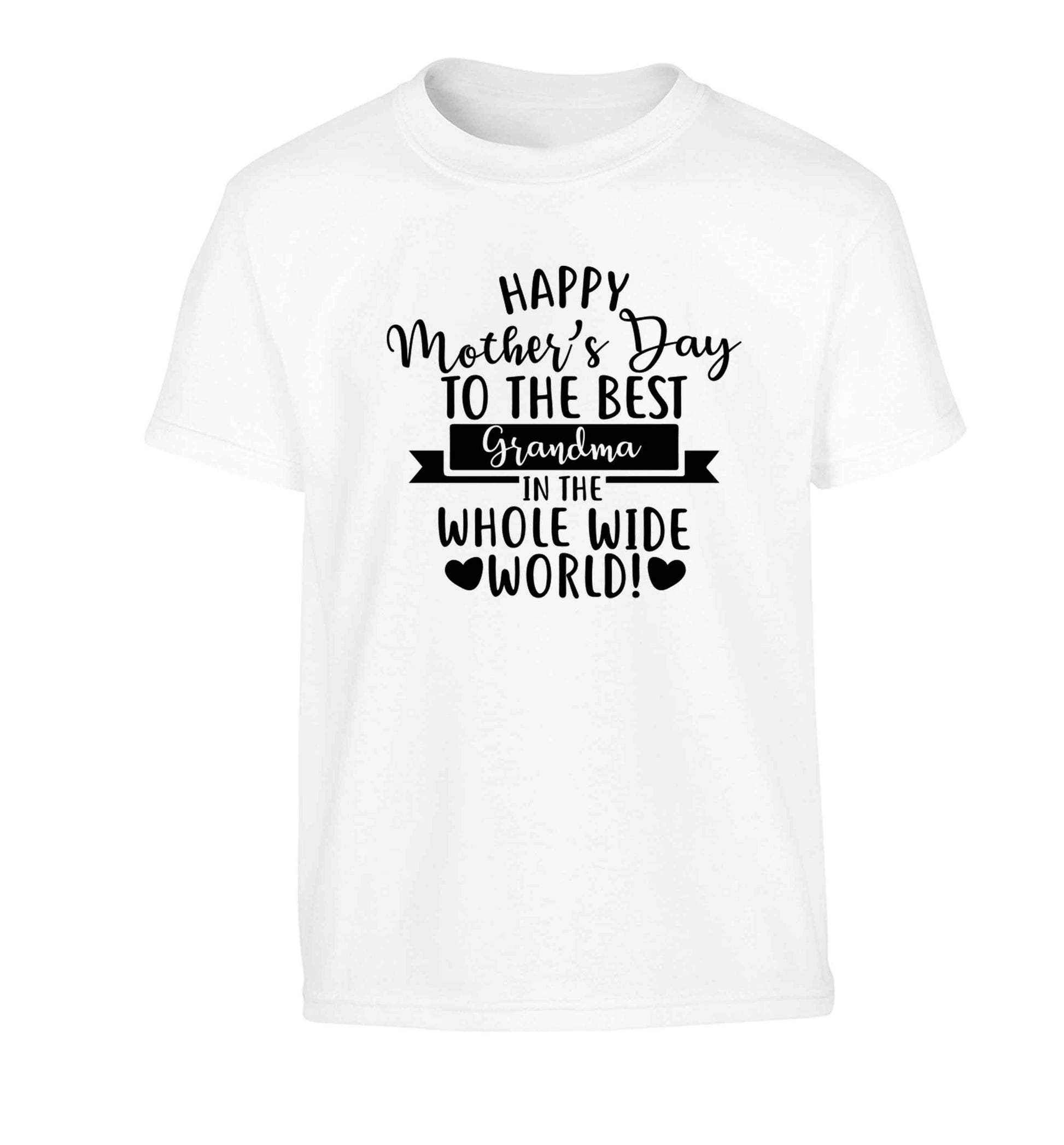 Happy mother's day to the best grandma in the world Children's white Tshirt 12-13 Years