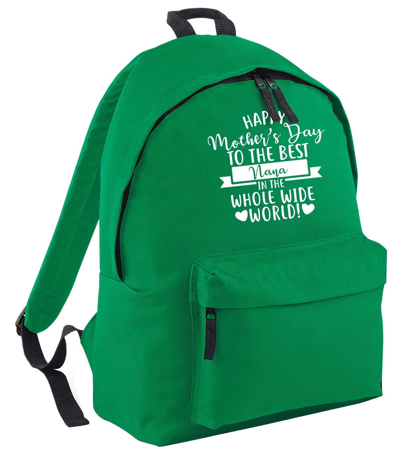 Happy mother's day to the best nana in the world green adults backpack