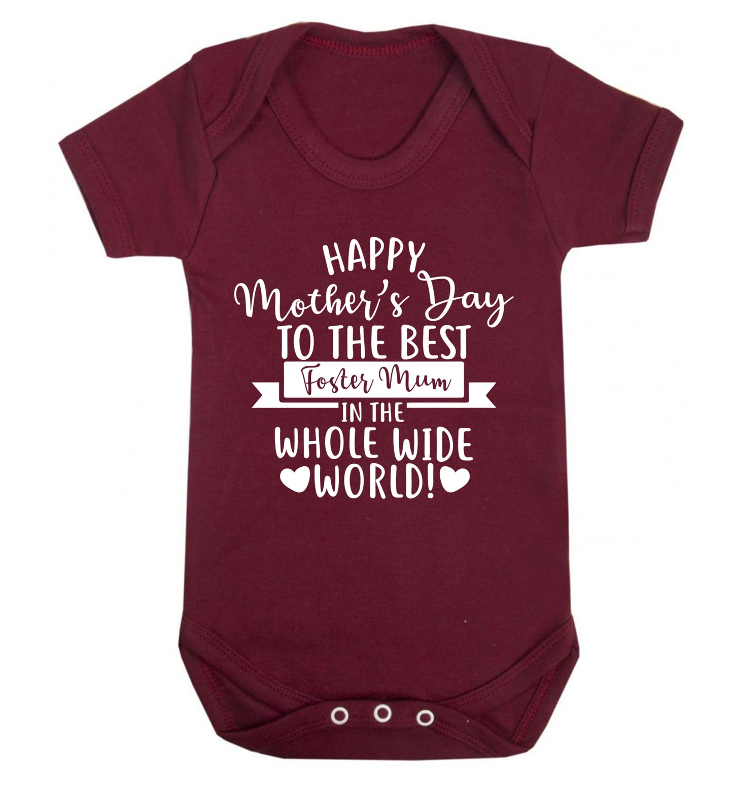 Happy mother's day to the best foster mum in the world Baby Vest maroon 18-24 months
