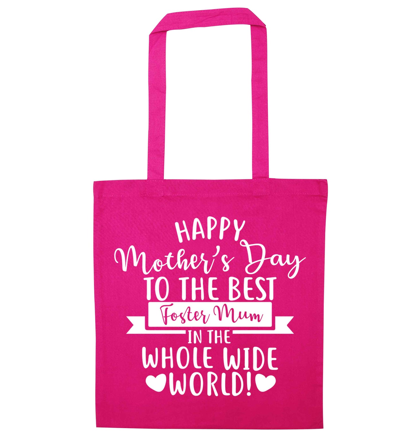 Happy mother's day to the best foster mum in the world pink tote bag