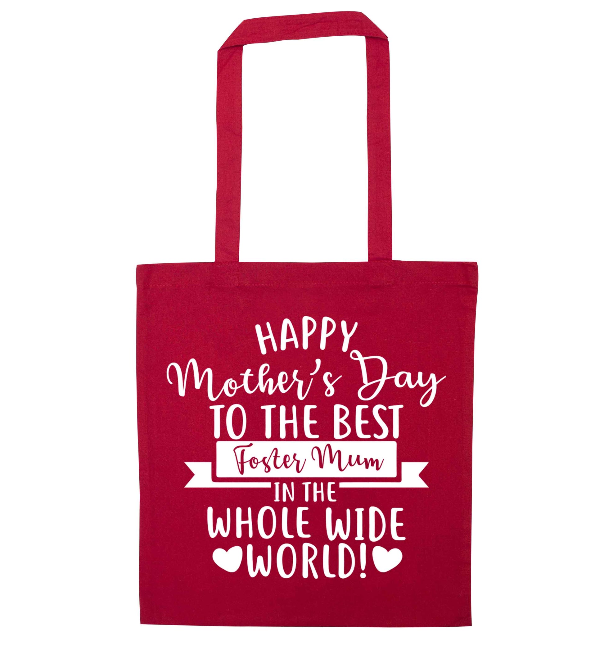 Happy mother's day to the best foster mum in the world red tote bag