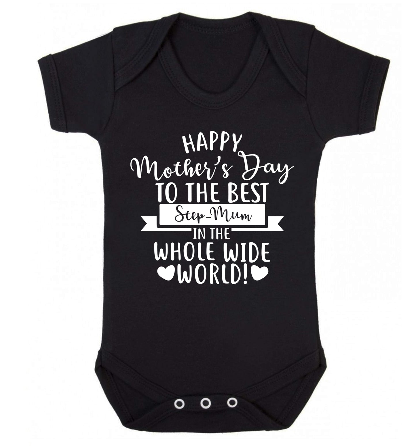 Happy mother's day to the best step-mum in the world Baby Vest black 18-24 months