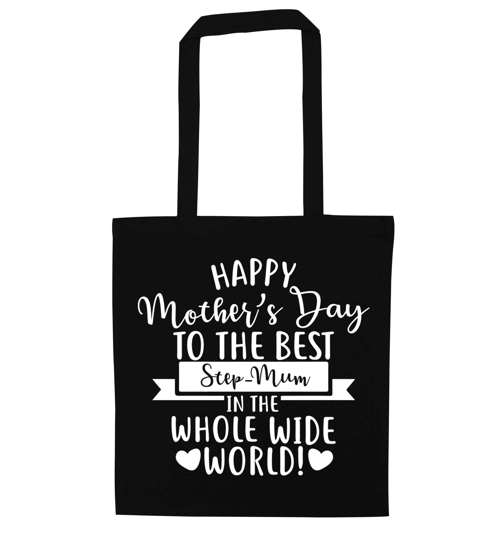 Happy mother's day to the best step-mum in the world black tote bag