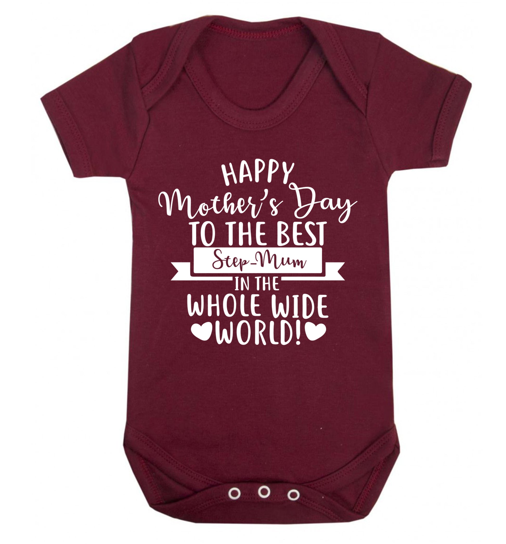 Happy mother's day to the best step-mum in the world Baby Vest maroon 18-24 months