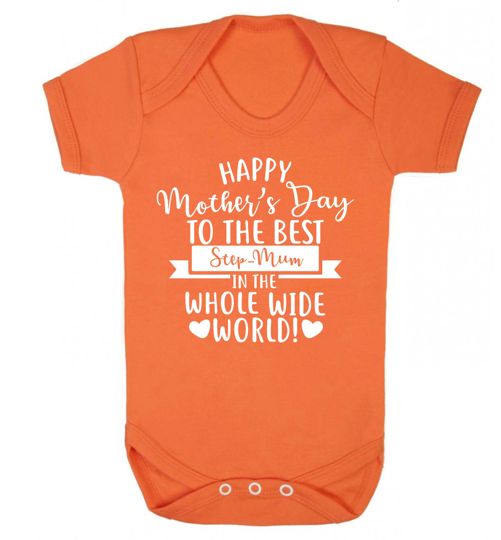 Happy mother's day to the best step-mum in the world Baby Vest orange 18-24 months