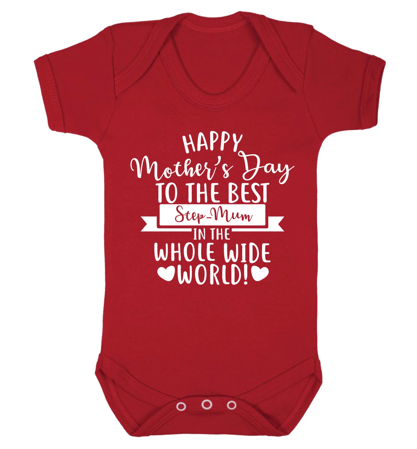 Happy mother's day to the best step-mum in the world Baby Vest red 18-24 months