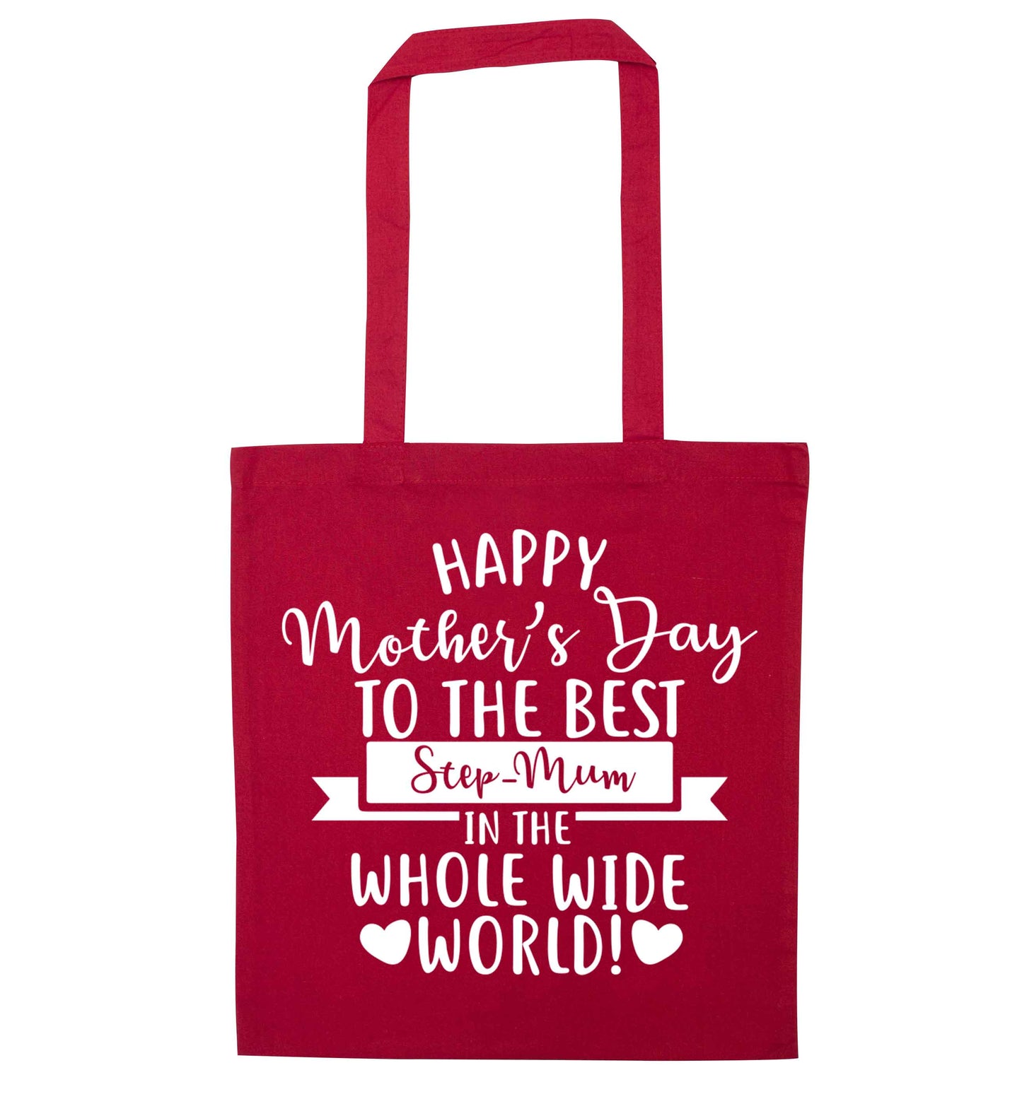 Happy mother's day to the best step-mum in the world red tote bag