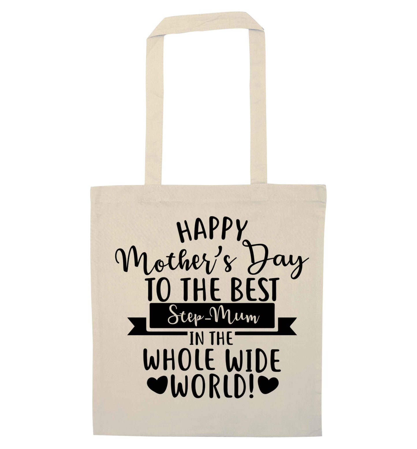 Happy mother's day to the best step-mum in the world natural tote bag