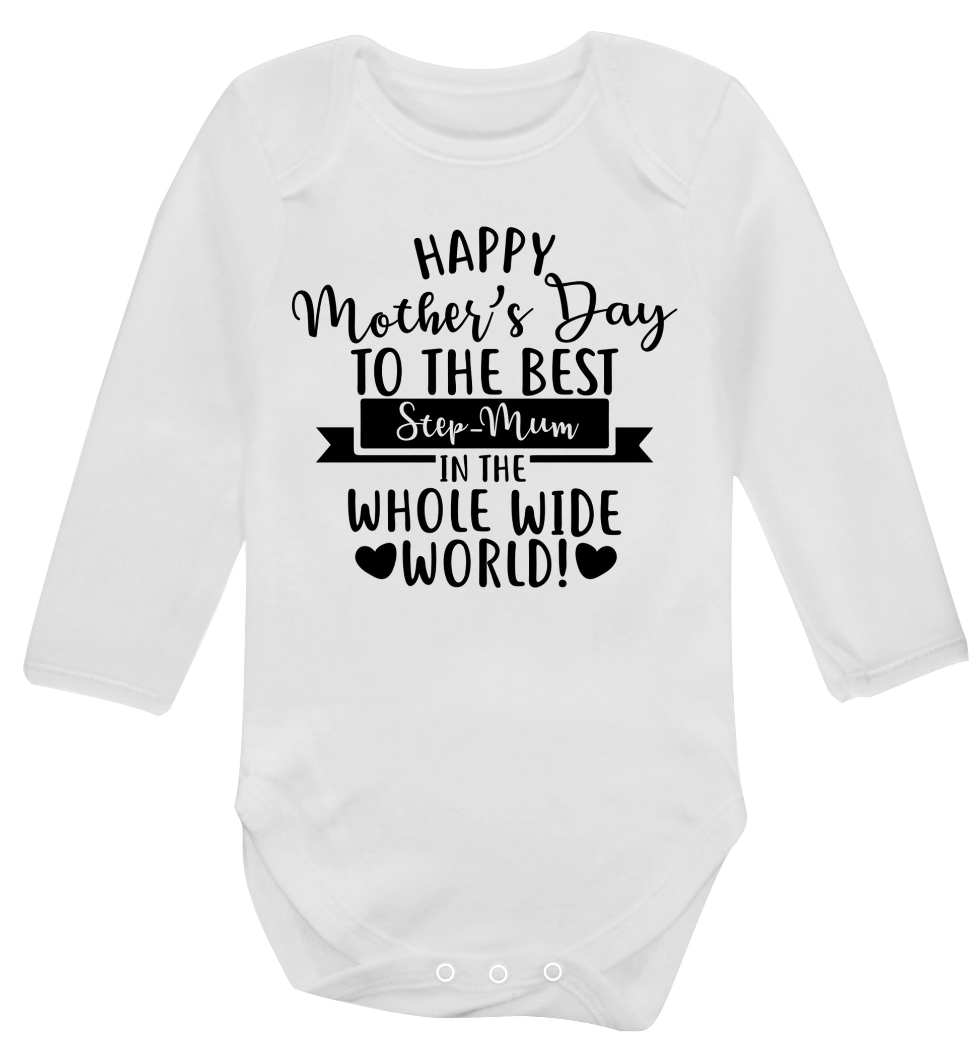 Happy mother's day to the best step-mum in the world Baby Vest long sleeved white 6-12 months