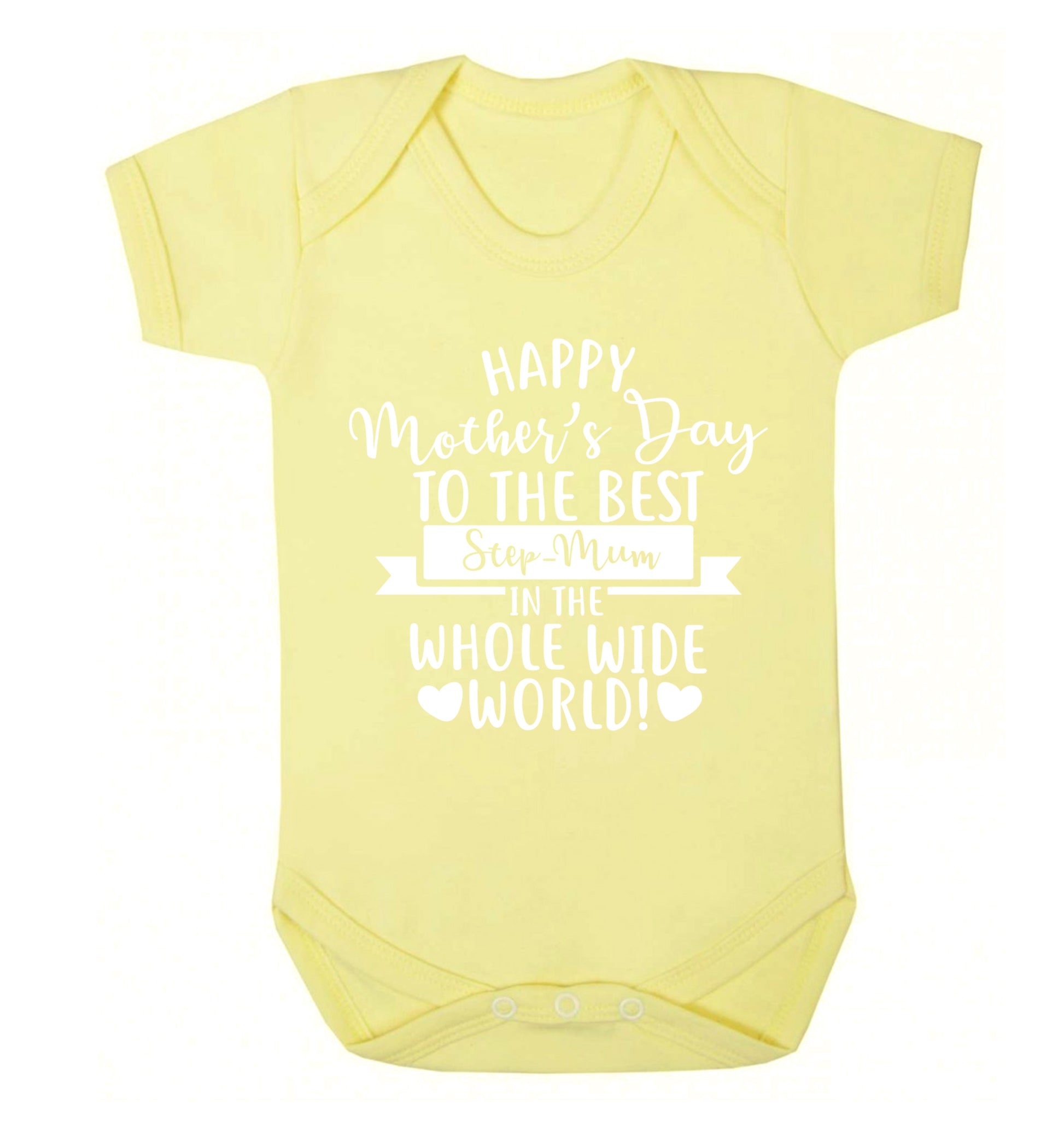 Happy mother's day to the best step-mum in the world Baby Vest pale yellow 18-24 months