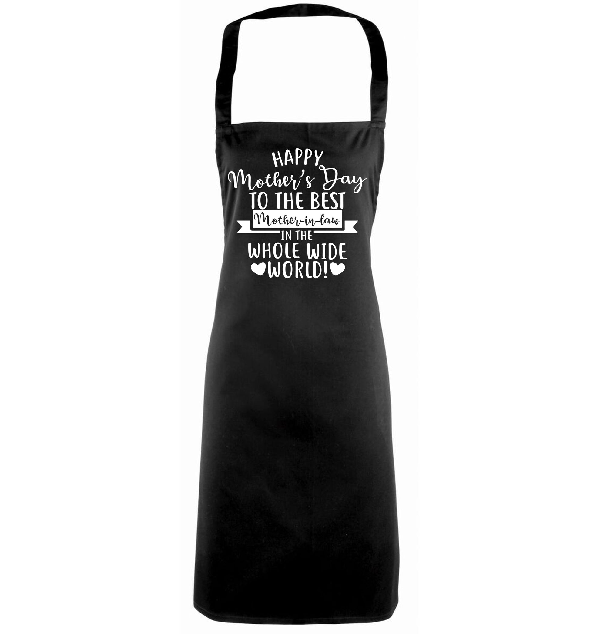 Happy mother's day to the best mother-in-law in the world black apron
