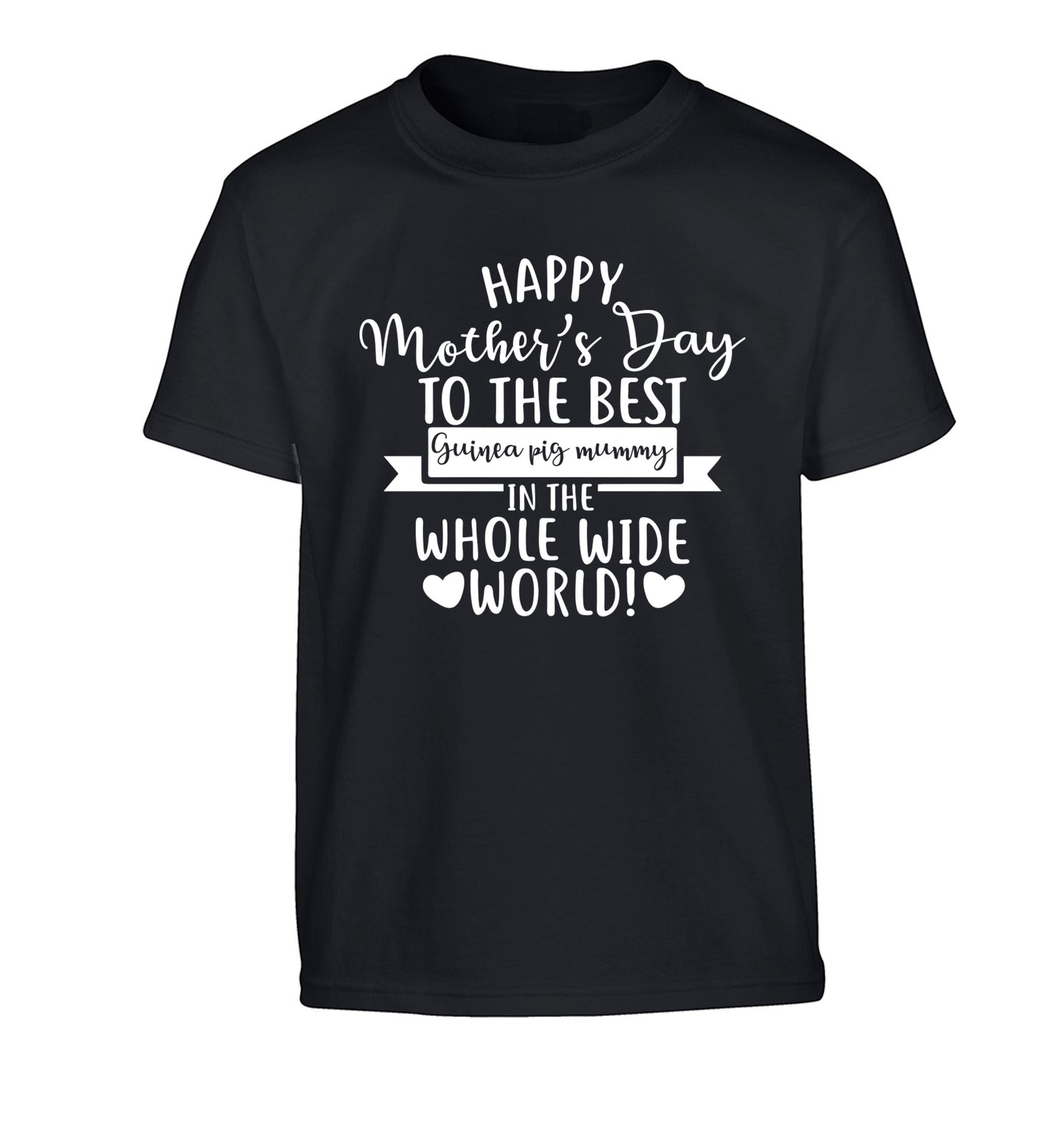 Happy mother's day to the best guinea pig mum Children's black Tshirt 12-13 Years