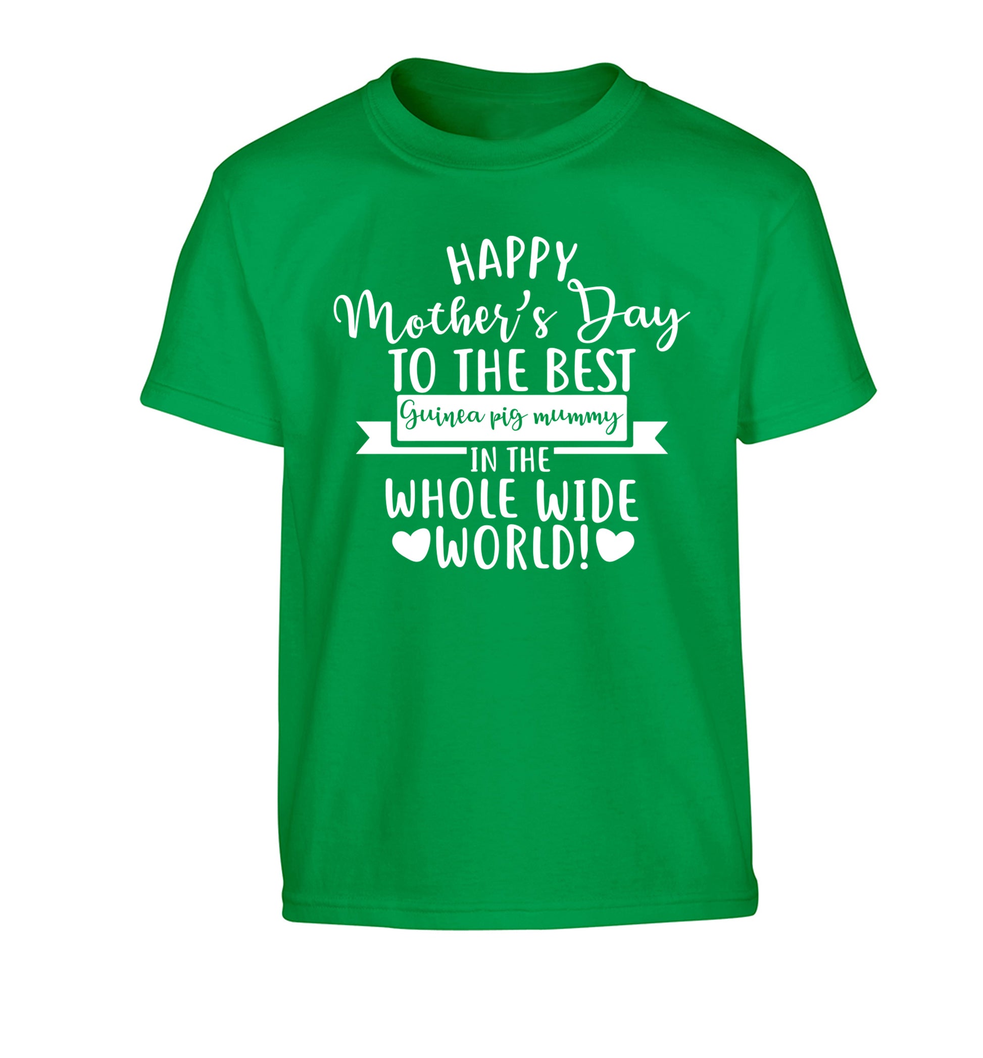 Happy mother's day to the best guinea pig mum Children's green Tshirt 12-13 Years