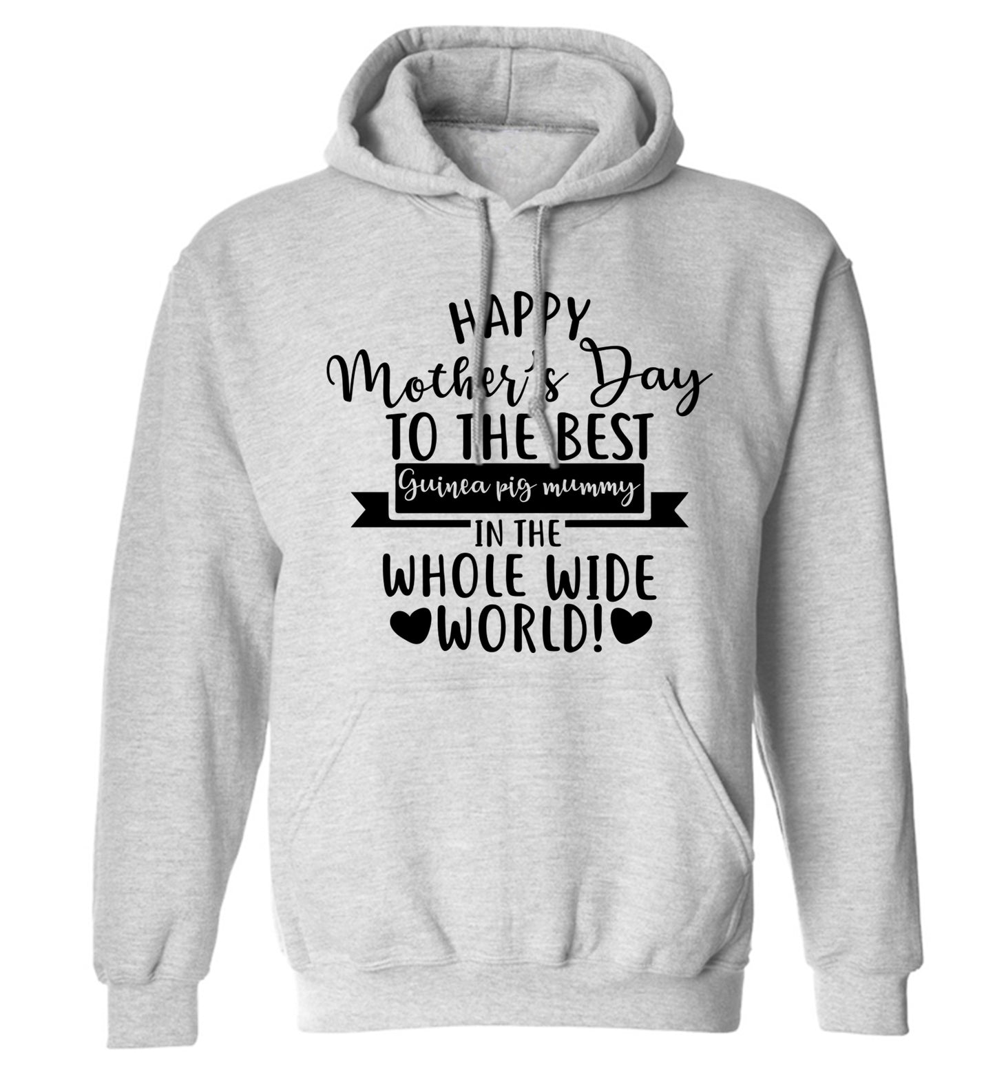 Happy mother's day to the best guinea pig mum adults unisex grey hoodie 2XL