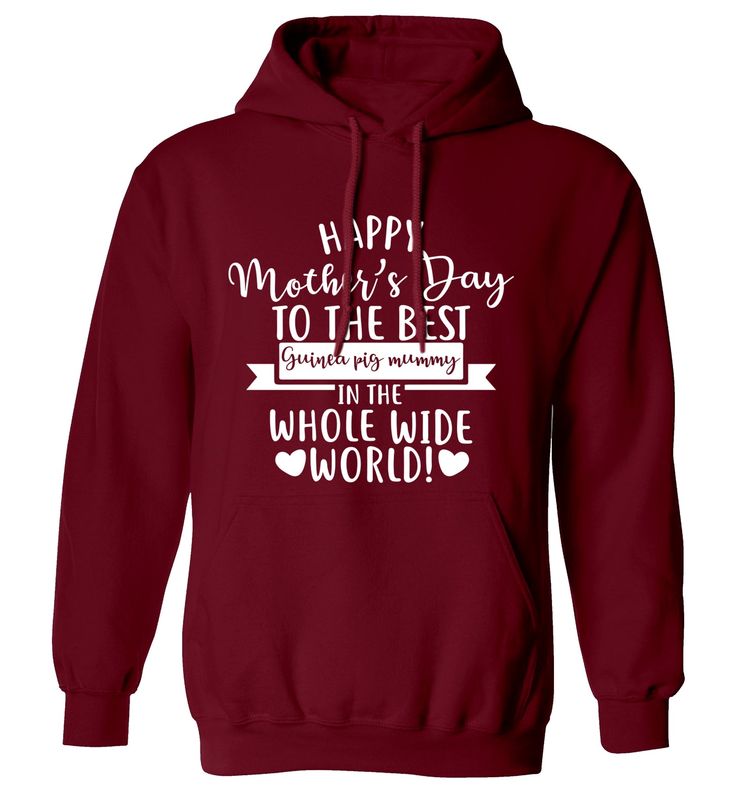 Happy mother's day to the best guinea pig mum adults unisex maroon hoodie 2XL