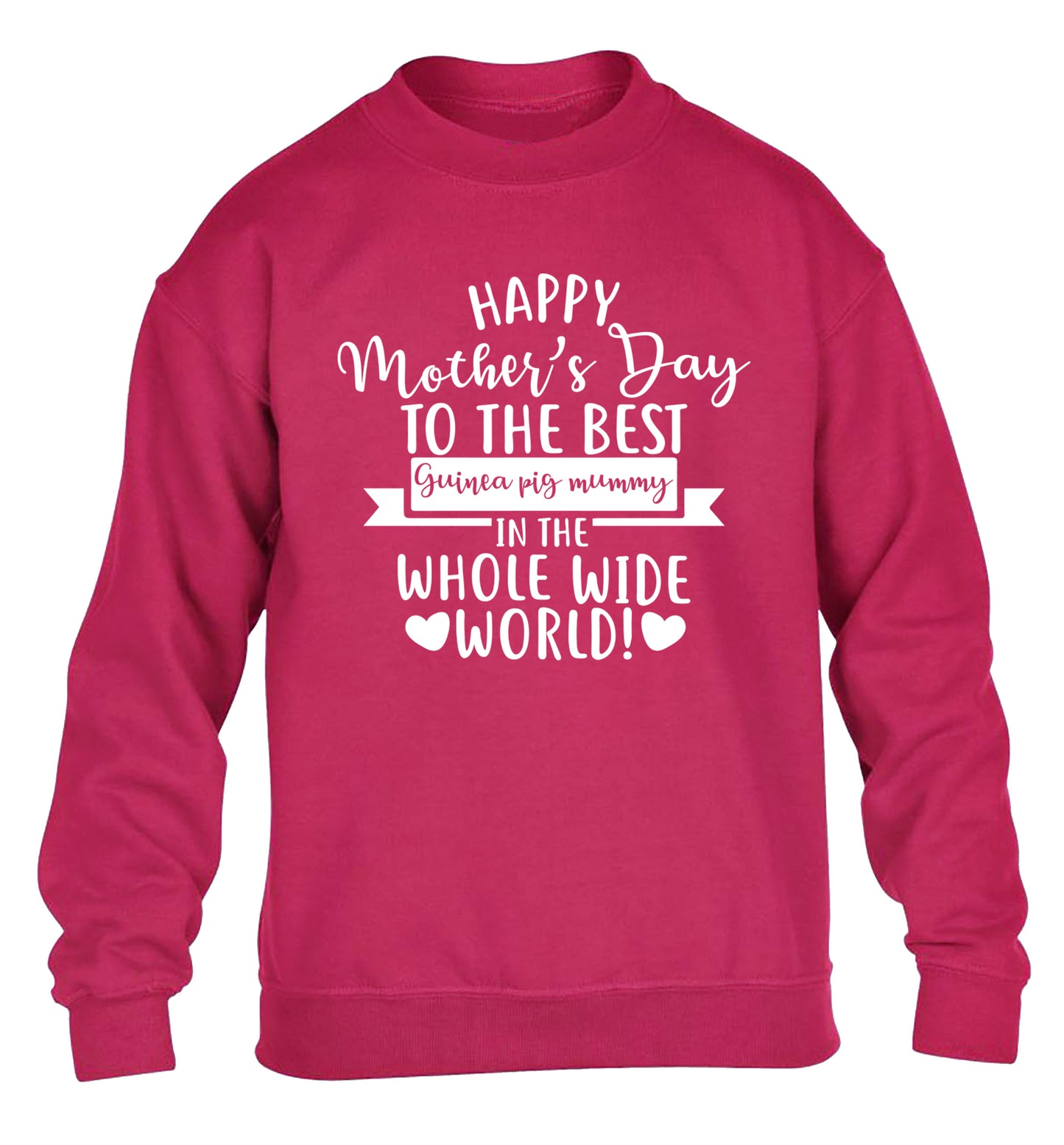 Happy mother's day to the best guinea pig mum children's pink sweater 12-13 Years