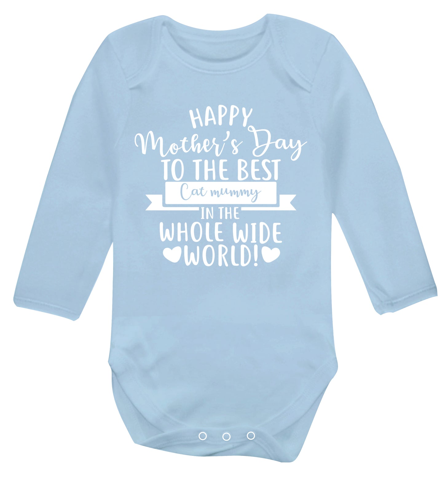 Happy mother's day to the best cat mummy in the world Baby Vest long sleeved pale blue 6-12 months