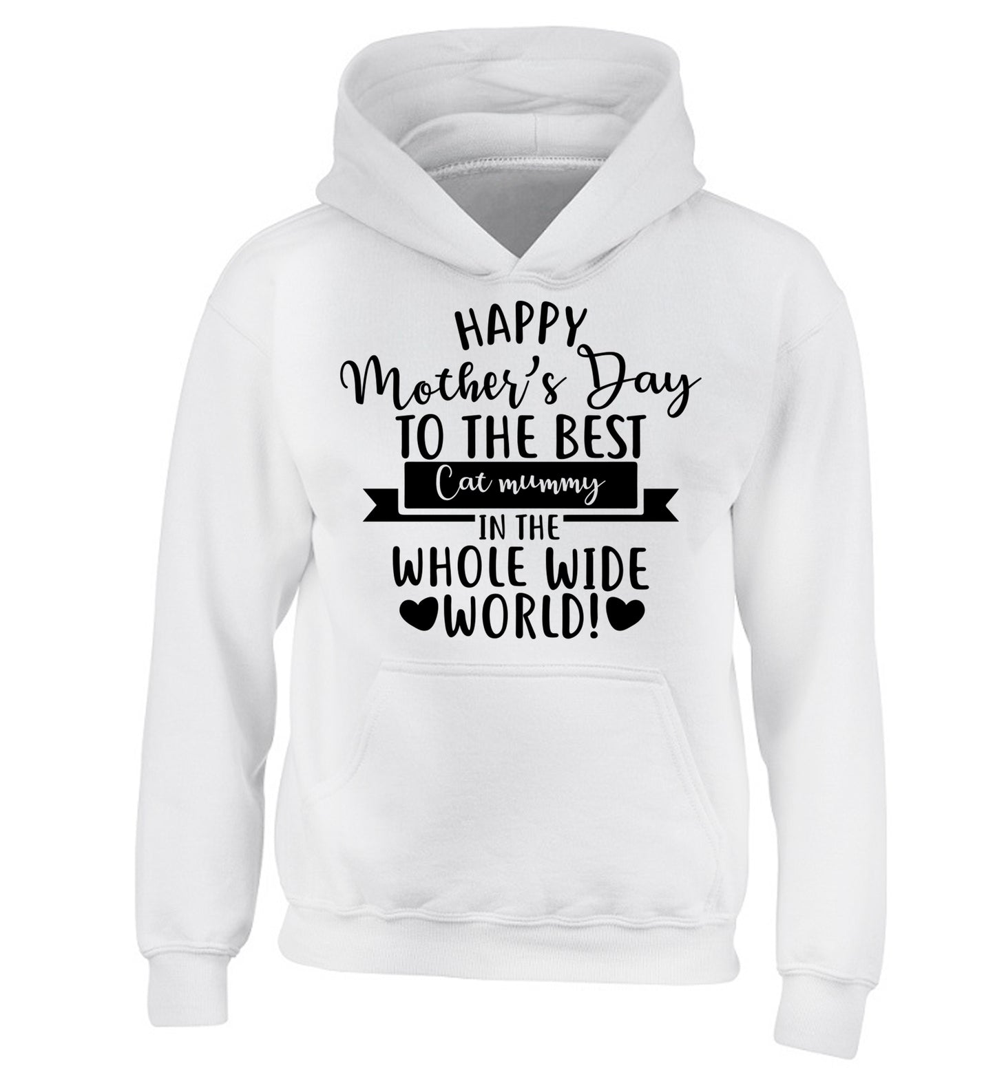 Happy mother's day to the best cat mummy in the world children's white hoodie 12-13 Years