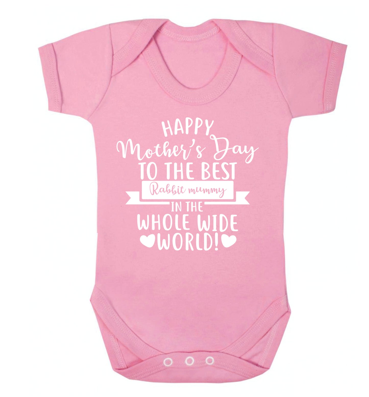 Happy mother's day to the best rabbit mummy in the world Baby Vest pale pink 18-24 months