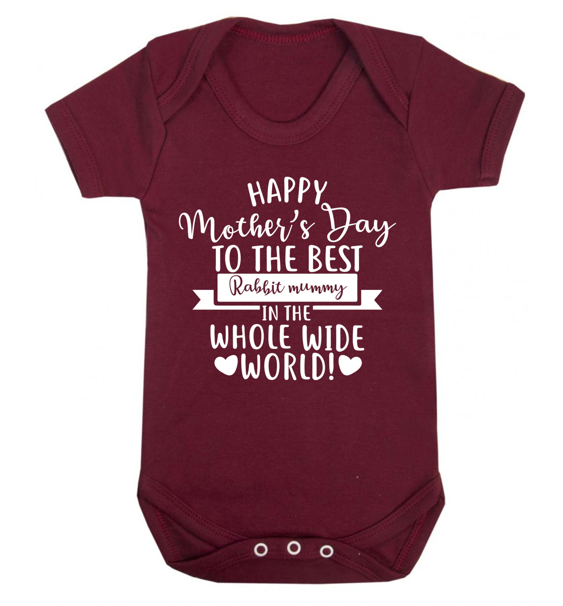 Happy mother's day to the best rabbit mummy in the world Baby Vest maroon 18-24 months