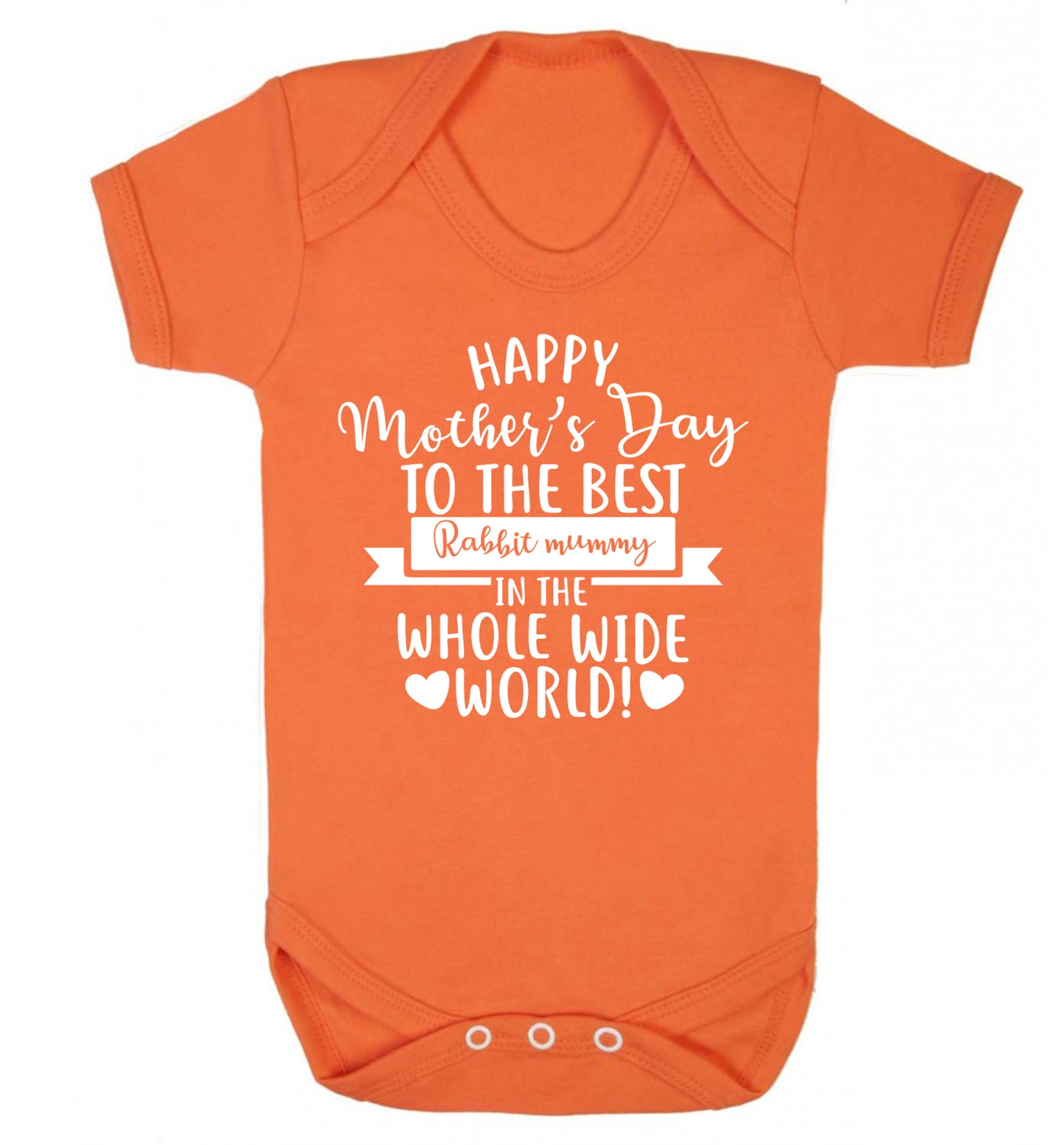 Happy mother's day to the best rabbit mummy in the world Baby Vest orange 18-24 months