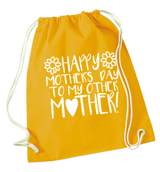 Happy mother's day to my other mother mustard drawstring bag