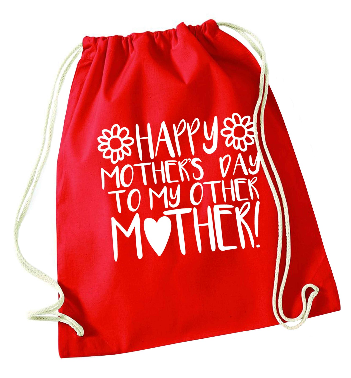 Happy mother's day to my other mother red drawstring bag 