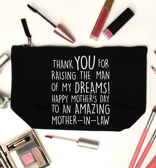 Raising the man of my dreams mother's day mother-in-law black makeup bag