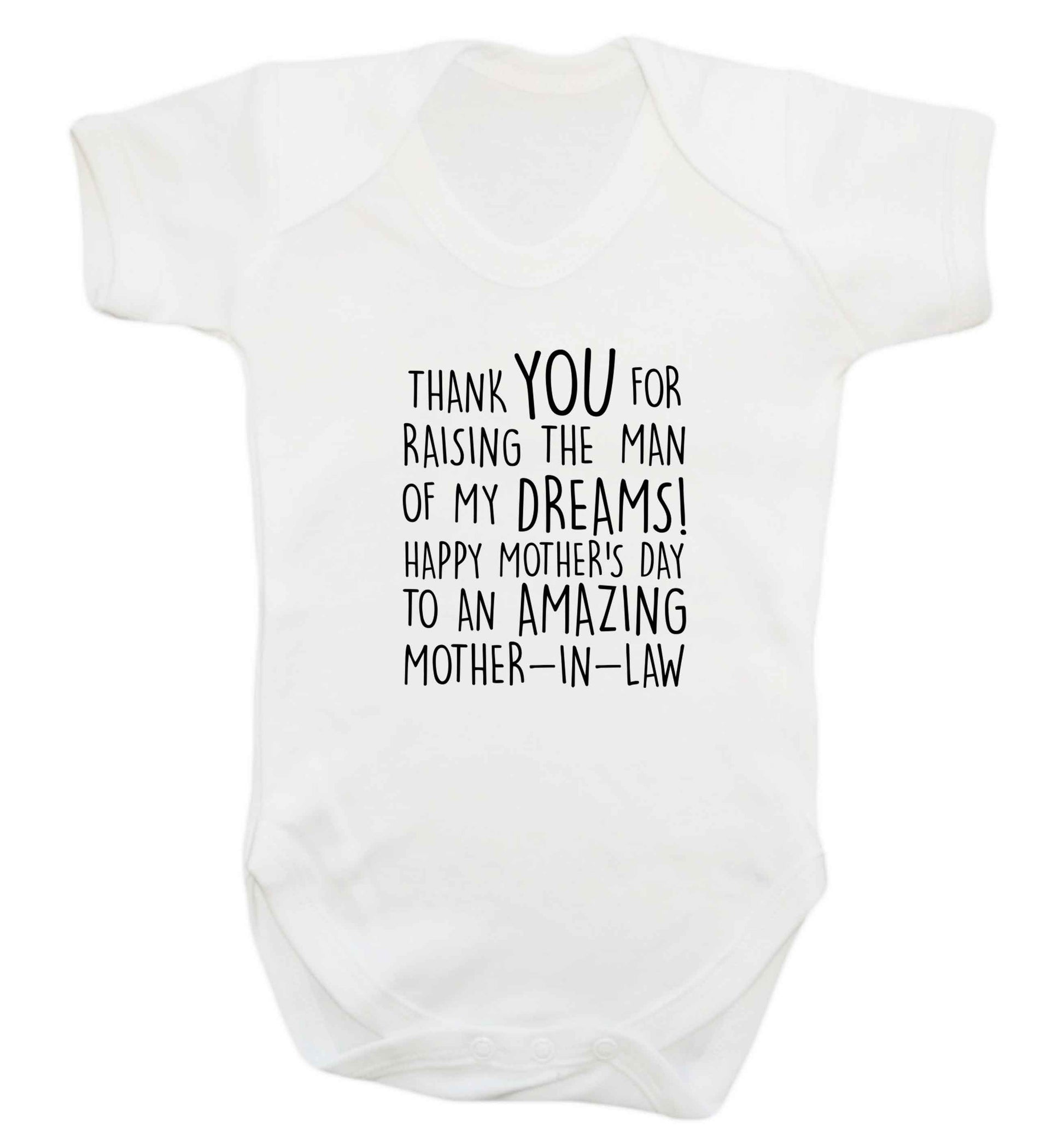 Raising the man of my dreams mother's day mother-in-law baby vest white 18-24 months