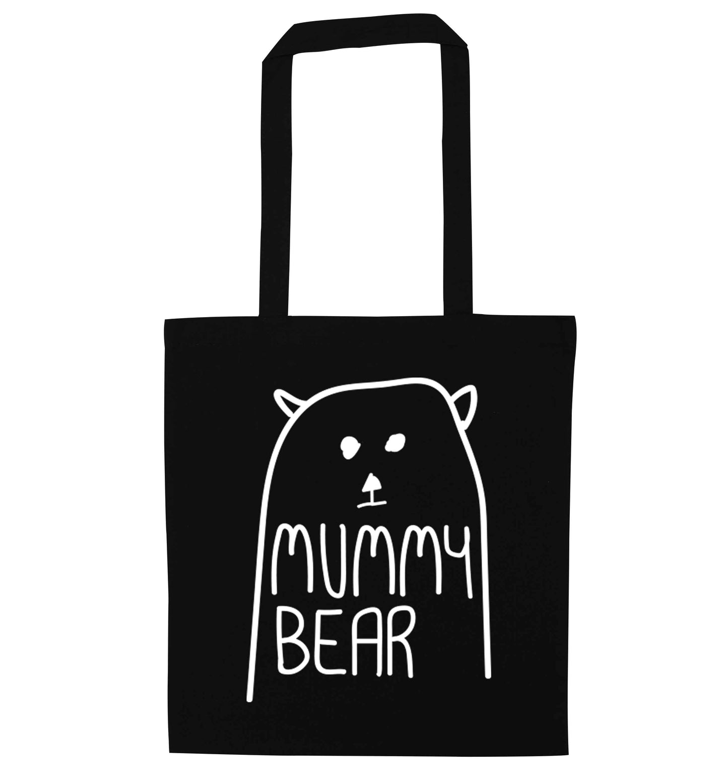 Mummy bear black tote bag