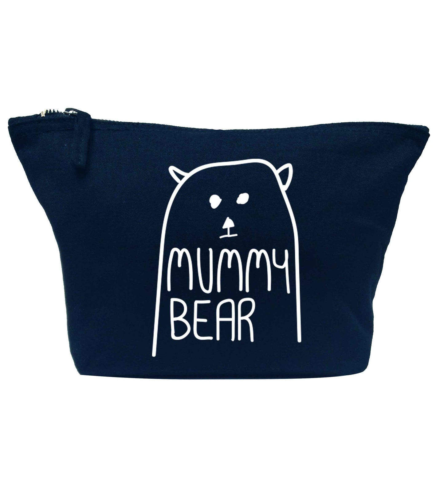 Mummy bear navy makeup bag