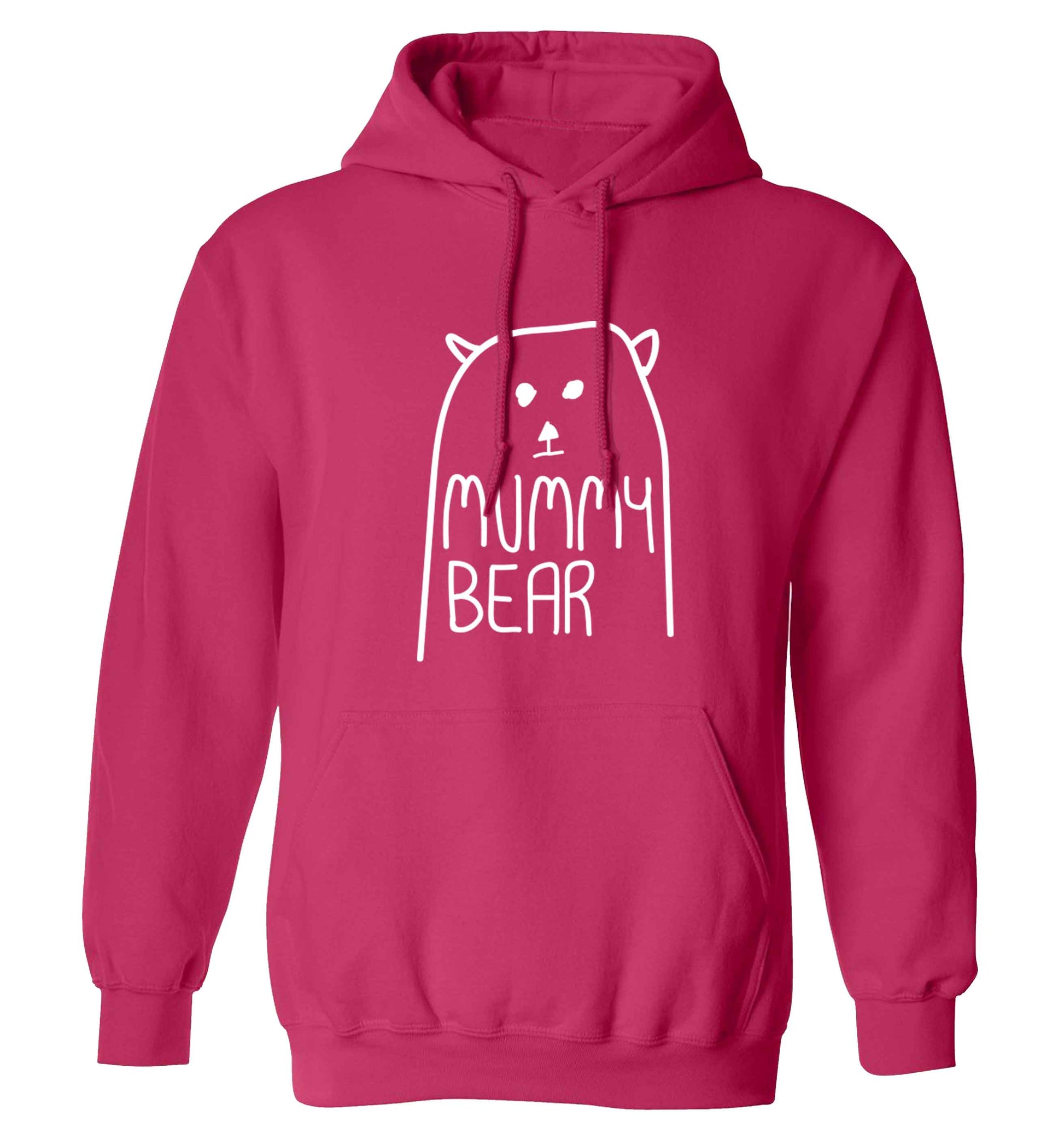Mummy bear adults unisex pink hoodie 2XL