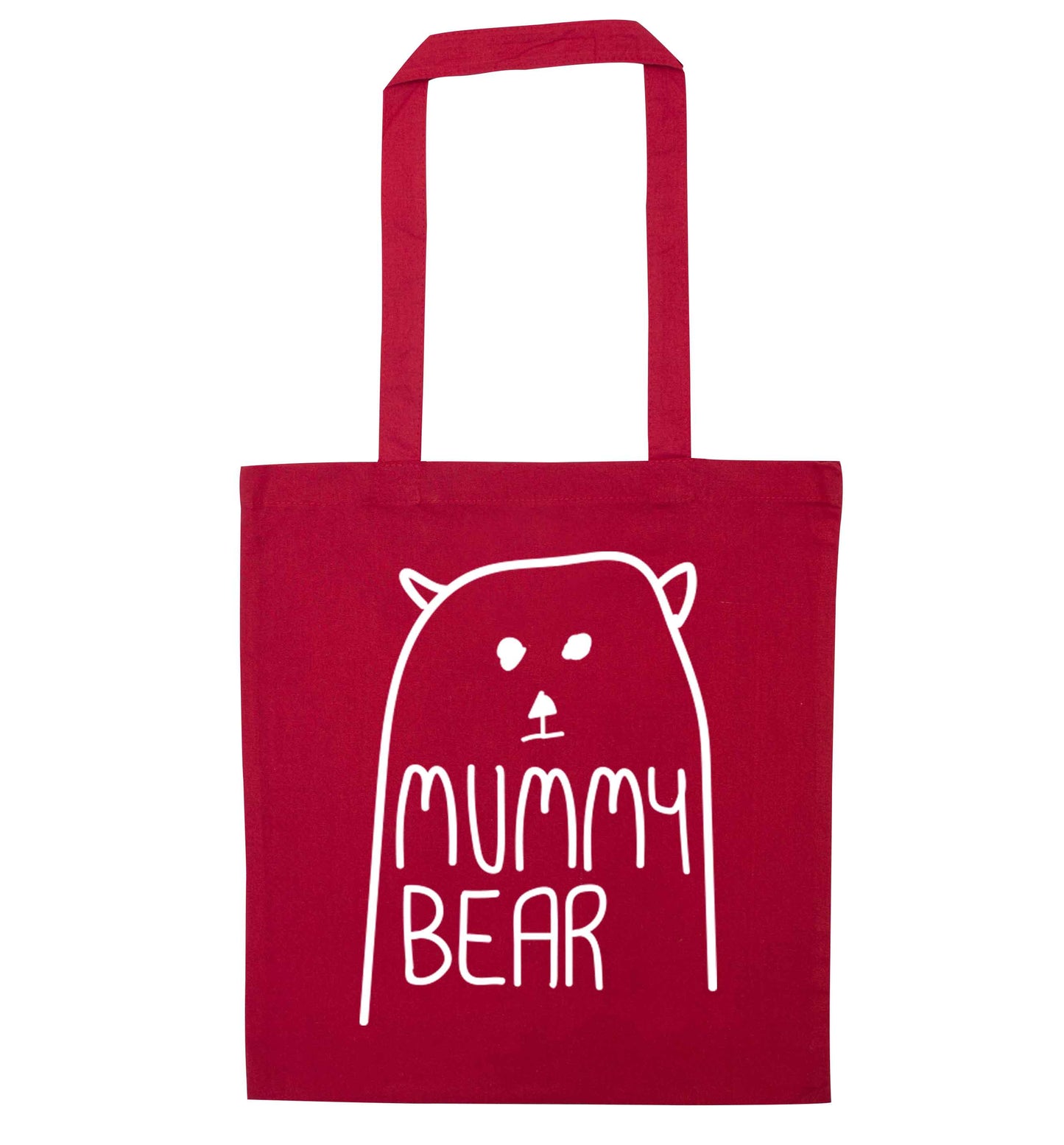 Mummy bear red tote bag