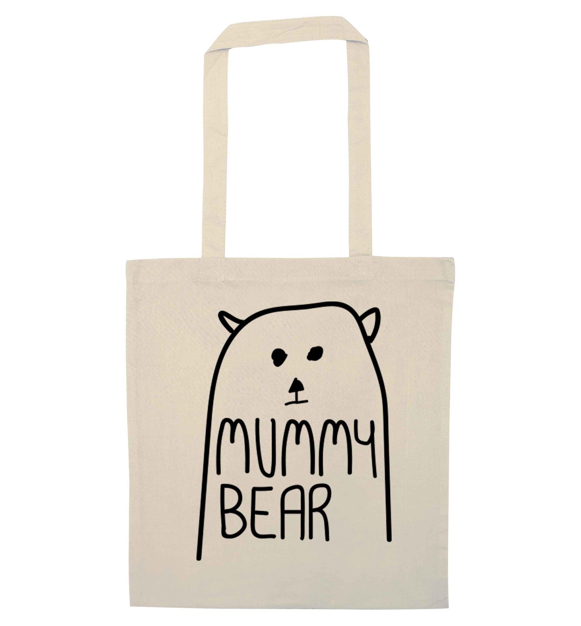 Mummy bear natural tote bag
