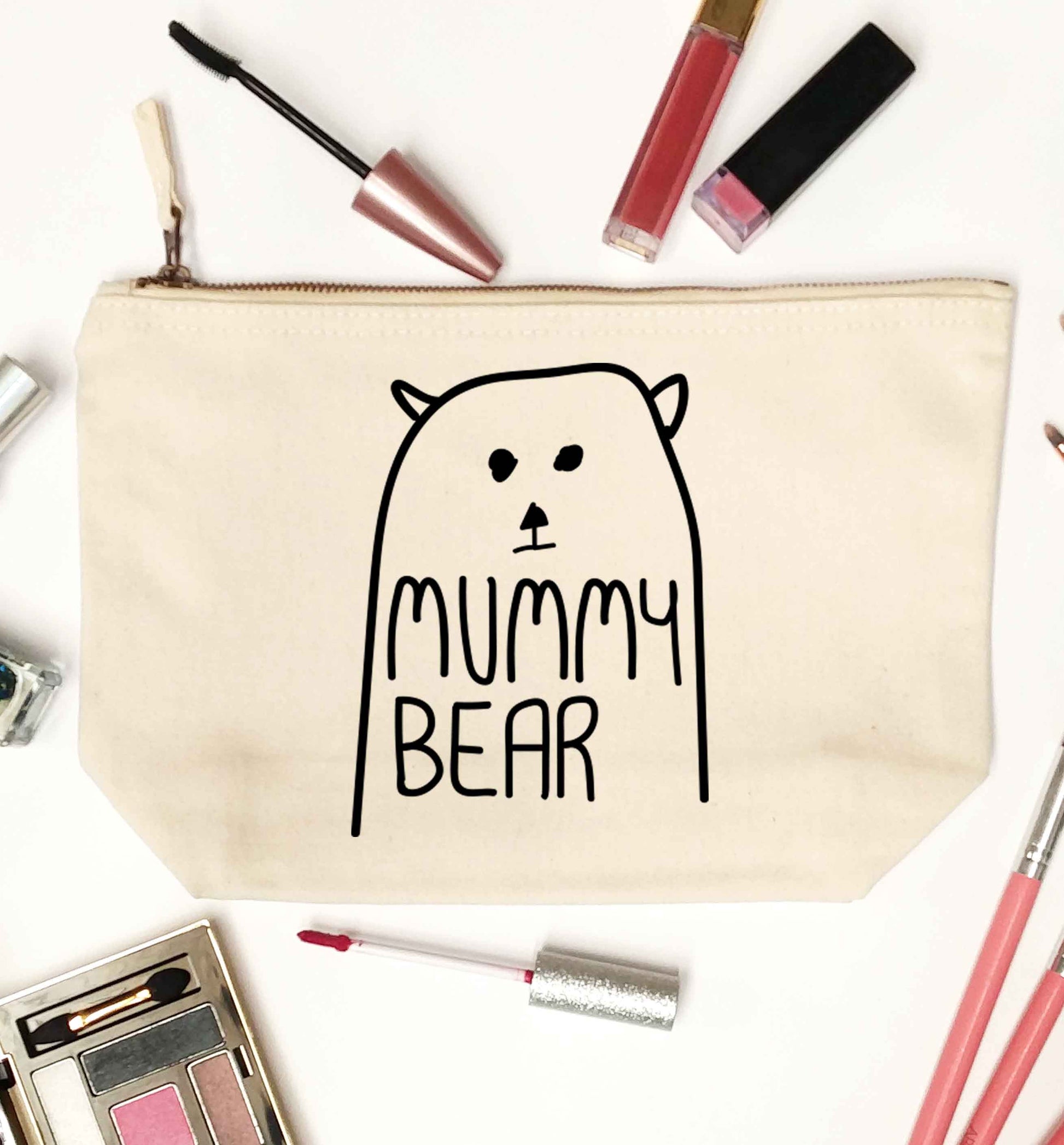 Mummy bear natural makeup bag