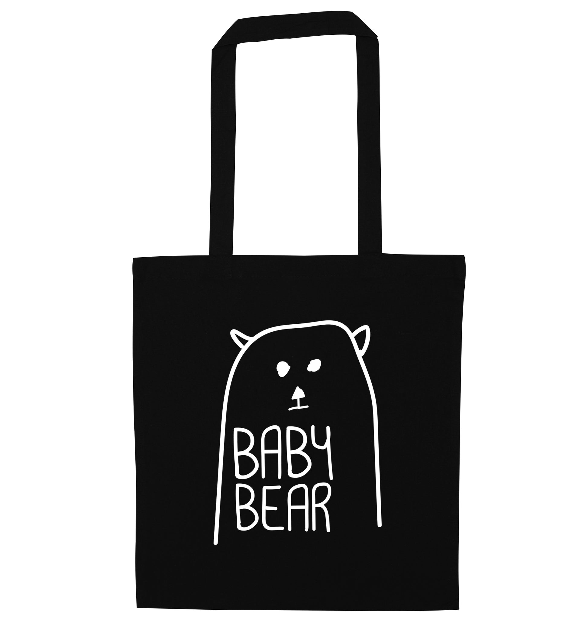 Baby bear black tote bag