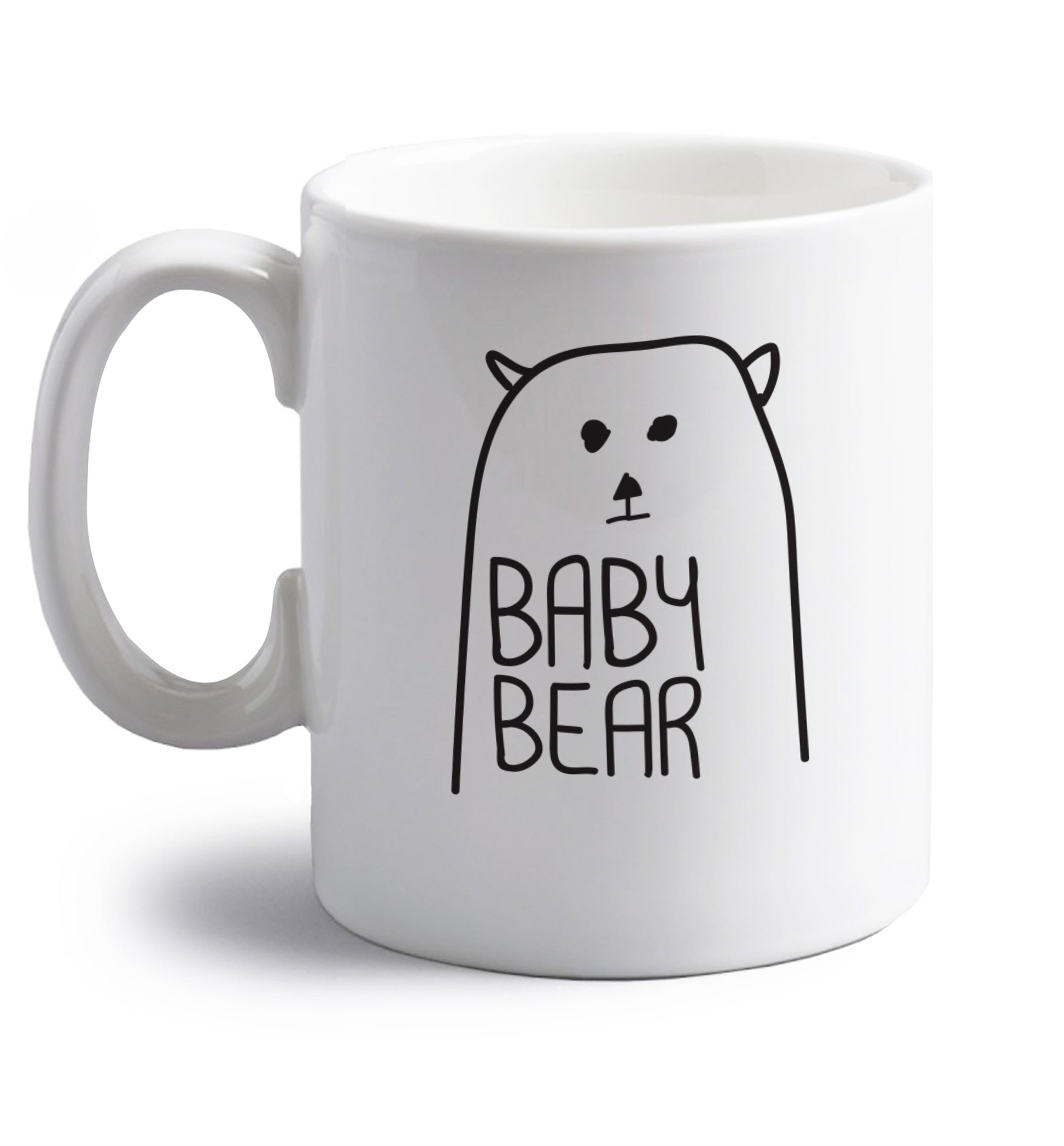 Baby bear right handed white ceramic mug 