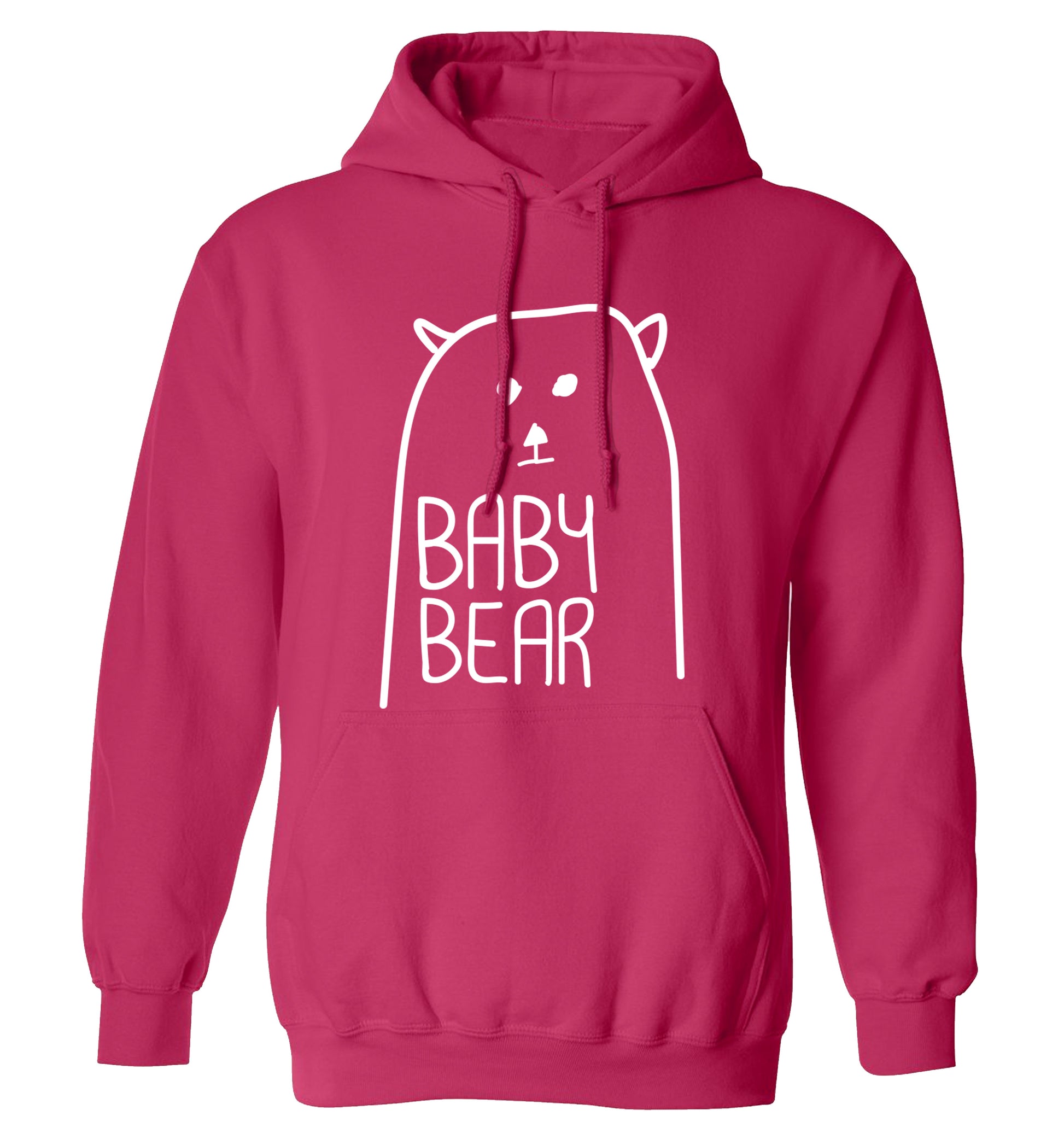 Baby bear adults unisex pink hoodie 2XL