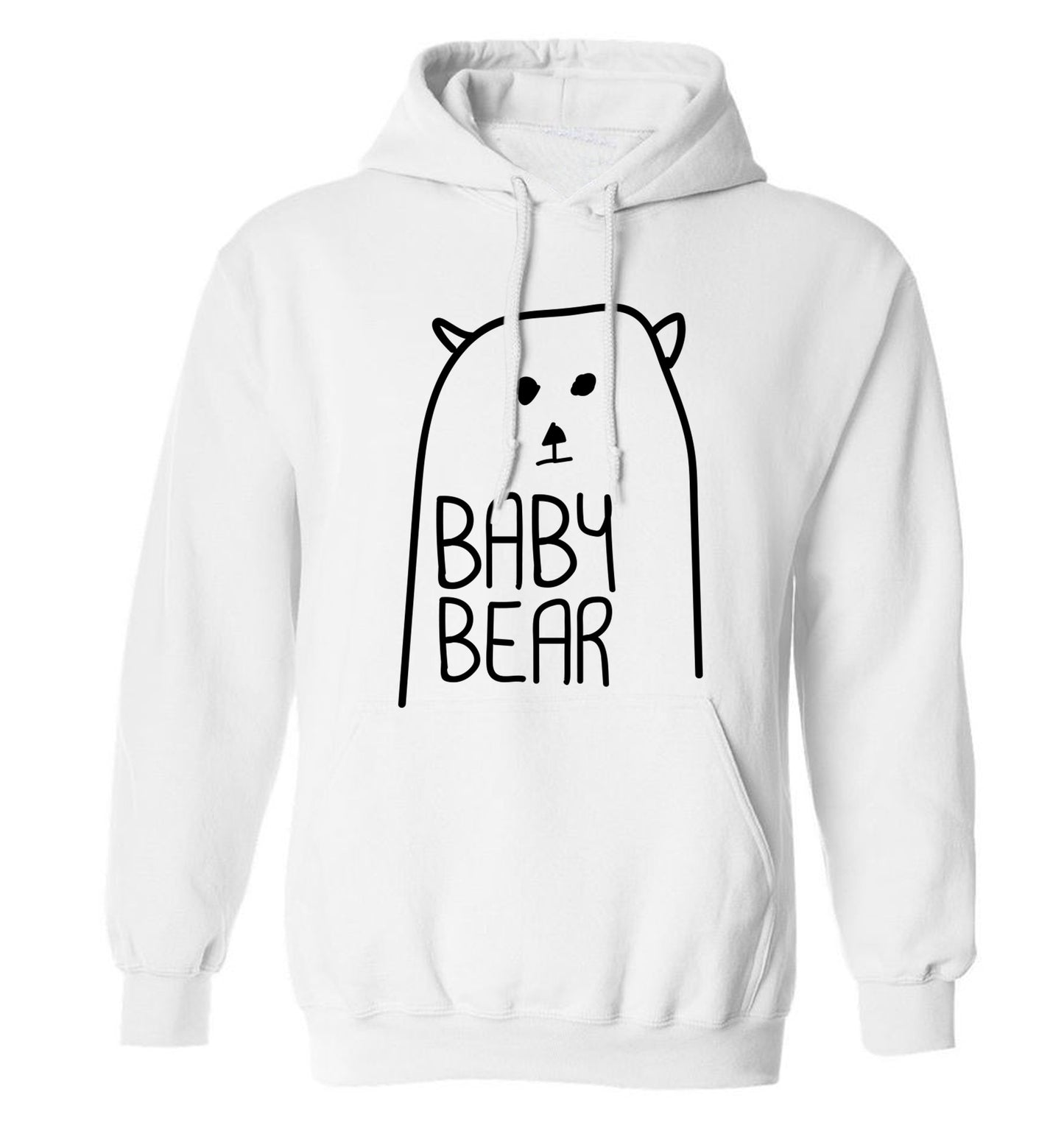 Baby bear adults unisex white hoodie 2XL