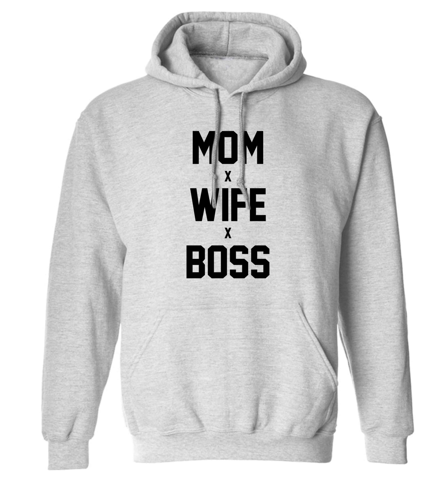 Mum wife boss adults unisex grey hoodie 2XL